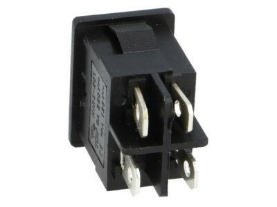 Wippschalter Rocker DPST  2polig EIN-AUS 3A  250VAC schwarz [2 pcs]  #B4