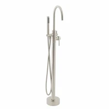 AKDY 1-Handle Freestanding Floor Mount Tub Faucet in Brush Nickel