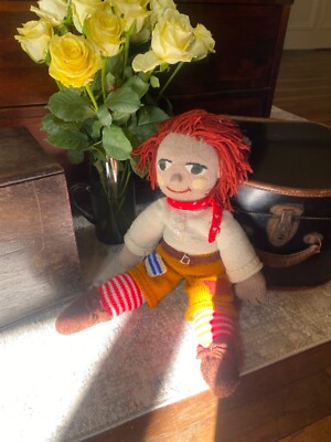 Handgestrickte Rosie & Jim Teddy, Lumpenpuppe, Kanal Boot Kahn, groß, Eiche, gestrickt