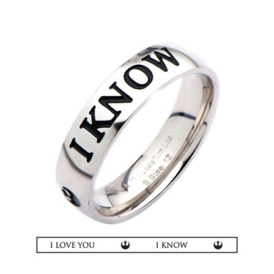 Licensed Star Wars I Love You I Know Stainless Steel Band Ring