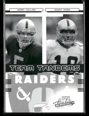 2006 Absolute #TT-15 Kerry Collins / Randy Moss Team Tandems Silver #/250