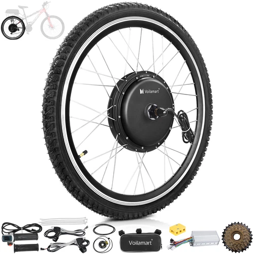 Voilamart 26" Electric Bicycle Bike Motor Conversion Kit 48V Rear Wheel E-Bike