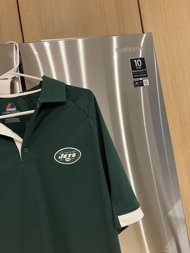 New York Jets Majestic cool base green golf polo shirt men's Medium NEW