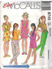 8749 UNCUT Vintage McCalls SEWING Pattern Girls Dress Tops Pants Shorts OOP SEW