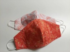 Orange and Yellow Scroll Mask with Orange Coral on back