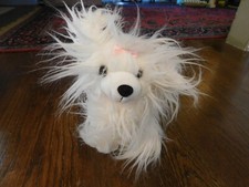 Peluche Woof Street bianco maltese cucciolo peloso animale fuzzy giocattolo dolce cucciolo cane CARINO!