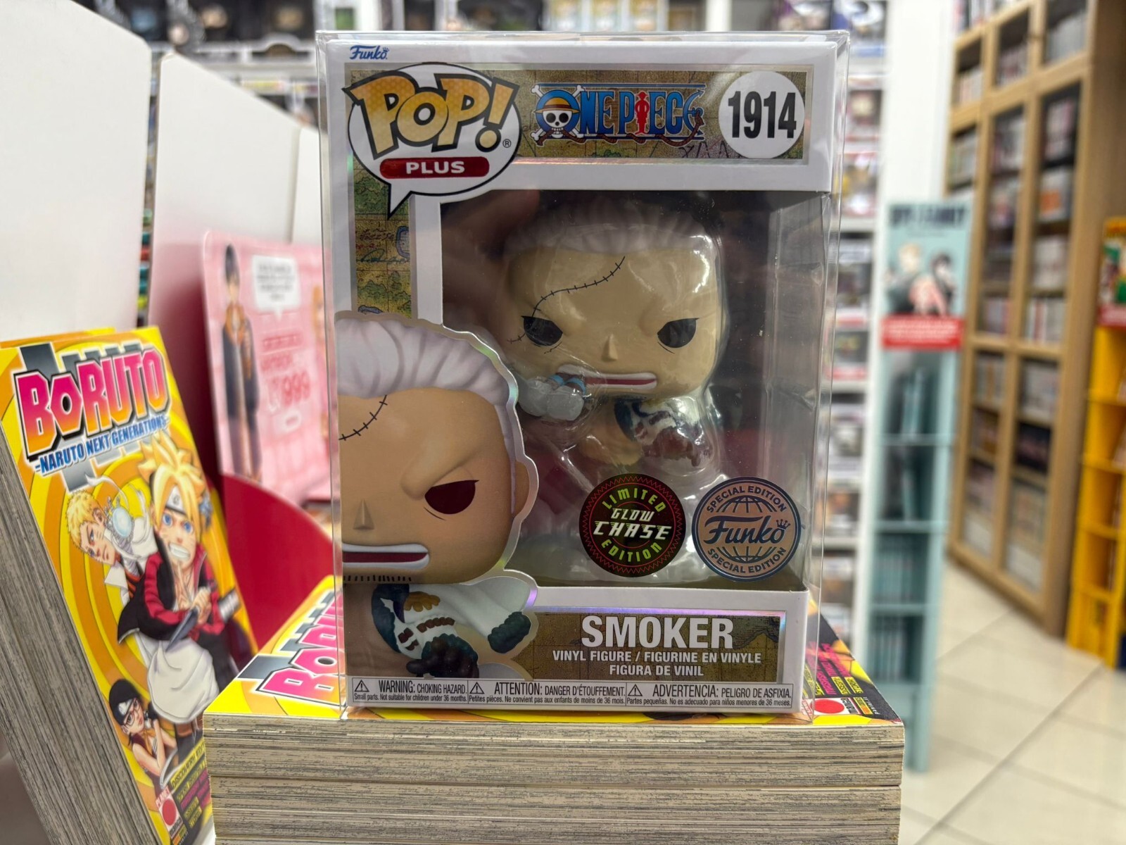 FUNKO POP! SMOKER 1914 - ONE PIECE - CHASE GITD - ORIGINAL VINYL + PROTECTOR