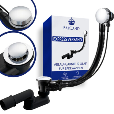 Automatisch Ablaufgarnitur für die Badewanne Überlauf und Siphon 65 cm !