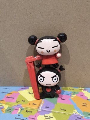 McDonalds seltenes Happy Meal Pucca und Garu Spielzeug 4,5 Zoll 2006