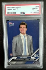 Graded 2024 Topps Now Drake Maye #D3 Rookie RC Football Card PSA 10 Gem Mint
