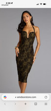 Windsor floral olive midi dress size large