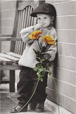 Poster Studio B - The First Rendezvous Boys Flowers Photo 24x36'' NEW Wall Art