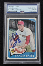 1965 COOKIE ROJAS Signed Topps Baseball Card-PHILADELPHIA PHILLIES-PSA