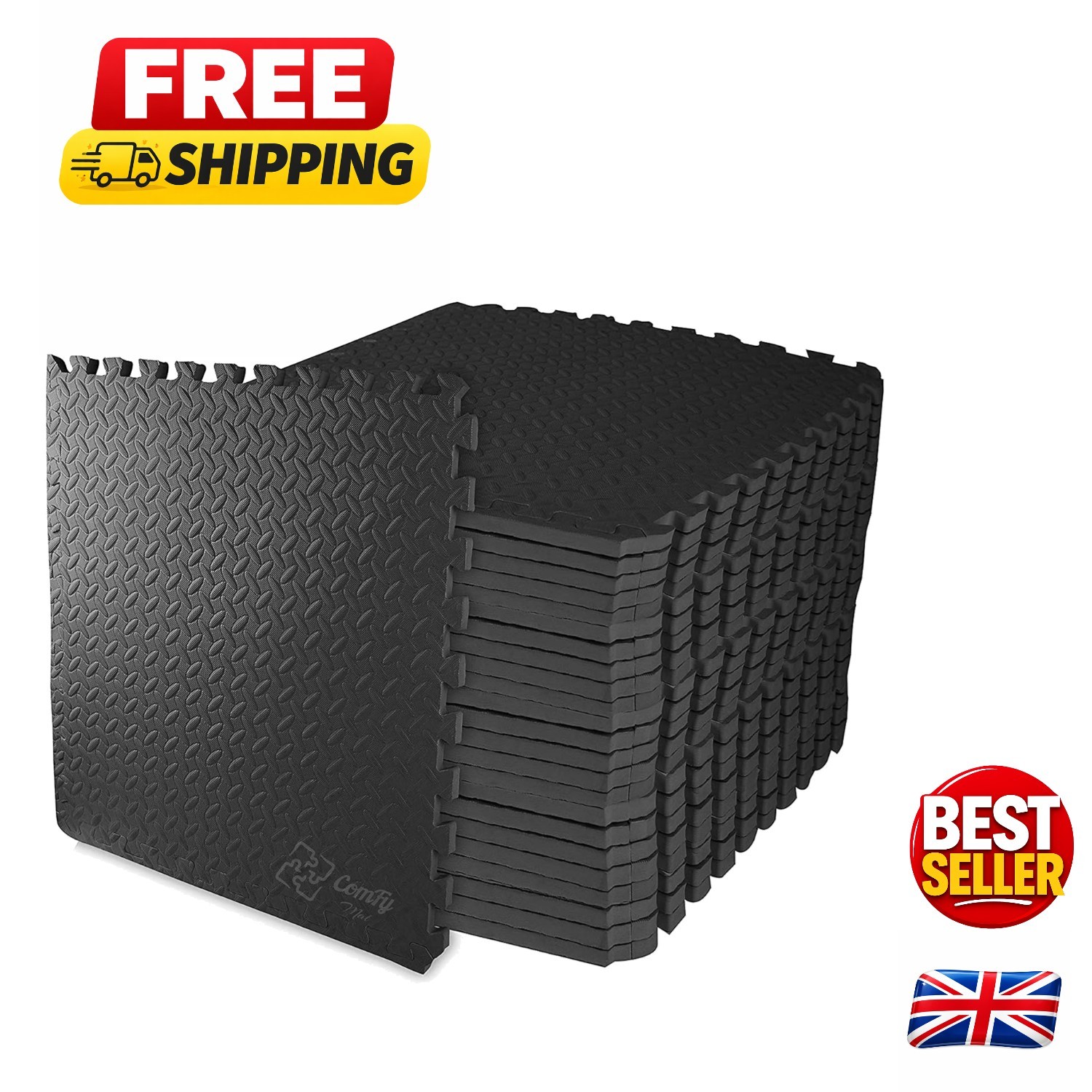 Soft EVA Interlocking Foam Exercise Mats - 16 sq ft Safety for Kids & Workouts