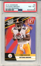 2010 Antonio Brown- PSA 8 Donruss Rated Rookie NFL Card #6 Pittsburgh Steelers. rookie card picture