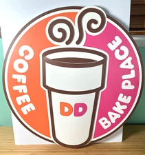 Dunkin' Donuts Large Restaurant Sign 23"x23" Coffee Bake Place, Rare Decor
