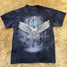 The Mountain Anne Stokes Medium Navy Tie Dye Snowy Owl T-shirt