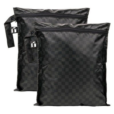 Bumkins Roamio - Waterproof Wet Bag - For 12 inches x 14 inches, Black Check