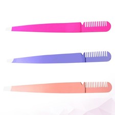 3 Pcs Stainless Steel Eyelash Tweezers Brow Professional Eyebrow