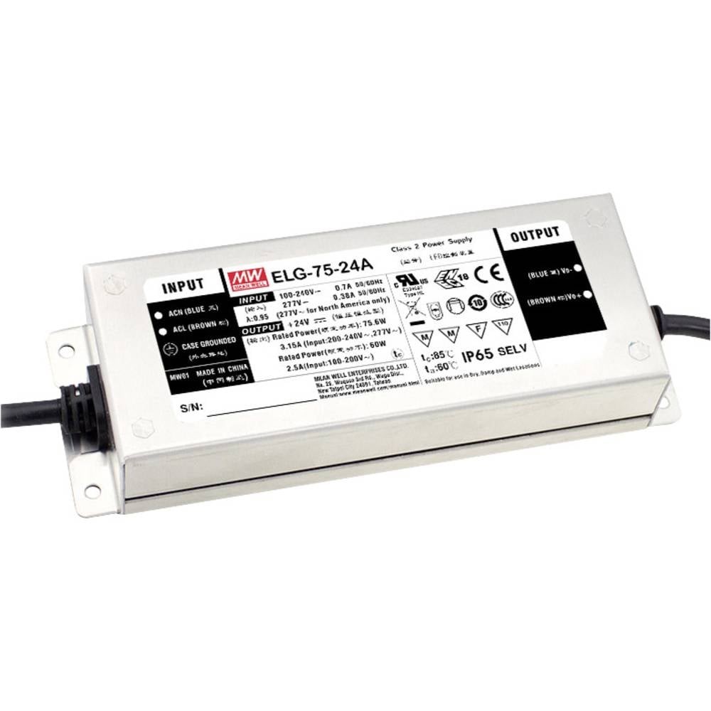 Driver LED Mean Well ELG-75-12DA-3Y anti-scintillement tension 12V