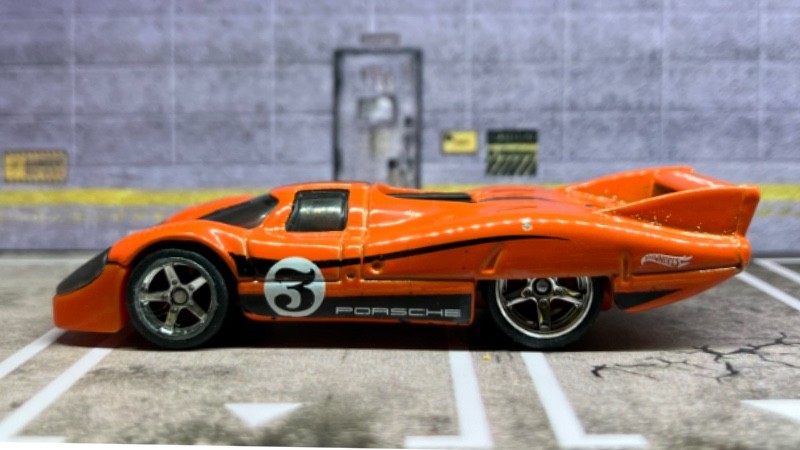 CUSTOM Orange Porsche 917 LH • Chrome Real Riders • Hot Wheels