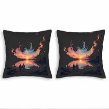 Set of 2 18x18in Throw Pillow Covers - Serene Sunset Design
