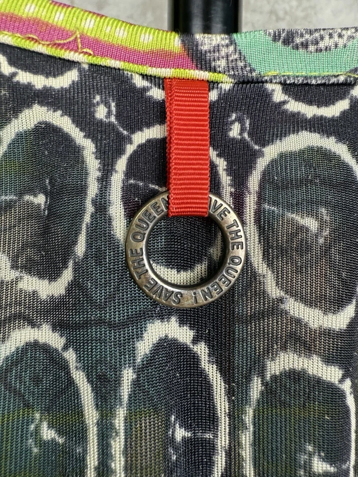 Save The Queen Top Multicolor Short Sleeve Womens Size M - Image 4 of 4