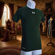 Under Armour HeatGear Compression Shirt Mens Small Green Short Sleeve SM/MD