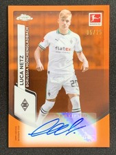 Luca Netz 2023-24 Topps Chrome Bundesliga Orange Refractor Auto /25 #BCA-LNE