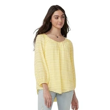 Lauren Conrad Pale Yellow Textured Blouse Size XL
