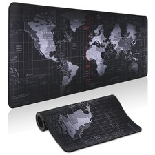 Mouse Pad Gaming - Desk Mat for Keyboard and 31.5L x 11.8W inches, Black Map