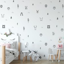 Stylish Animal Wall Stickers - Nursery, Toddler, Kids Jungle Wall Stickers wi...
