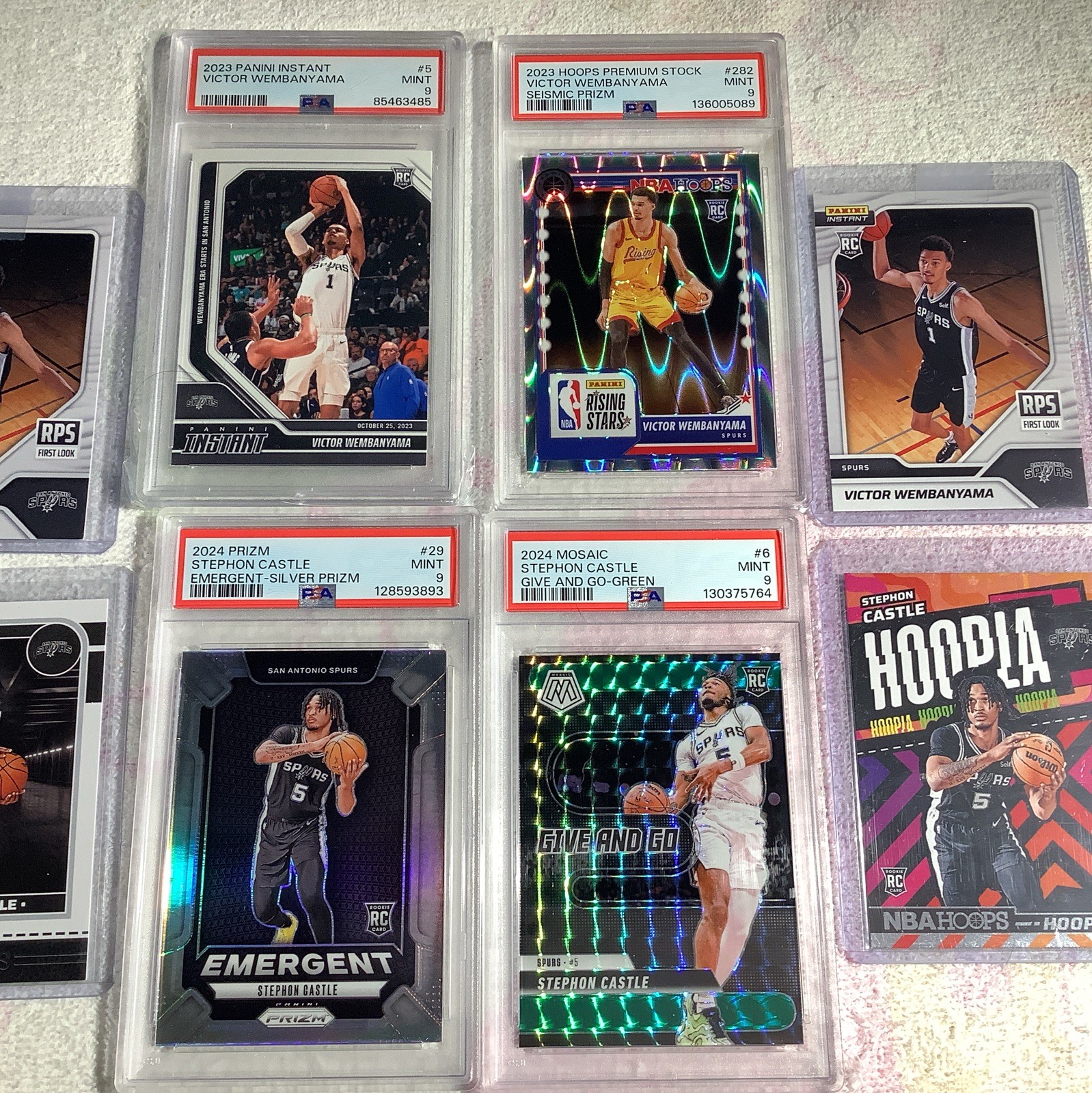 Victor Wembanyama/Stephon Castle PSA Graded Lot w Rcs Prizm