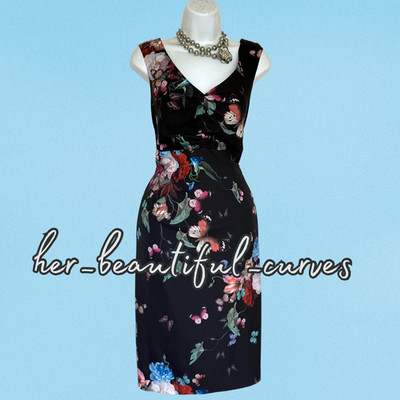 MONSOON SCHMETTERLINGE & BLUMENDRUCK ANLASS PARTY KLEID GRÖSSE 14 neu mit Etikett