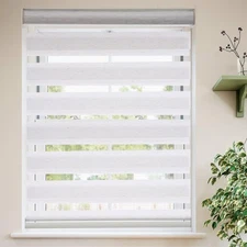 Roller Shades Zebra Blinds for Windows Cordless Day and Night Light Filtering...