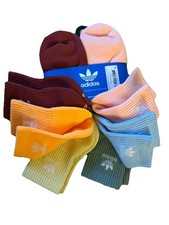 Adidas Originals Quarter Socks 6-Pair Pack Large Unisex Muted Pastels Trefoil