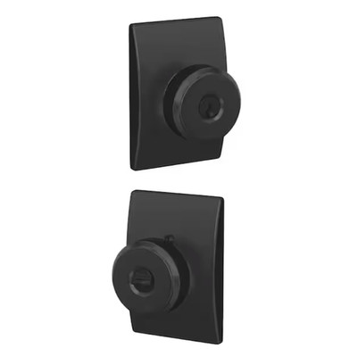 Schlage Bowery Matte Black Keyed Entry Door Knob F51A BWE 622 CEN