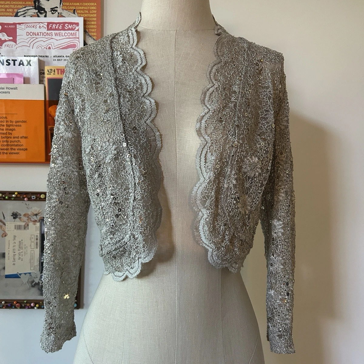Silver Bolero Shrug In Women's Coats & Jackets for sale - eBay