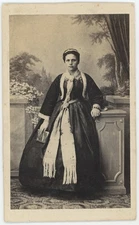 CDV circa 1860-65. Portrait of a Woman by Stojanovits in Belgrade. Serbia.