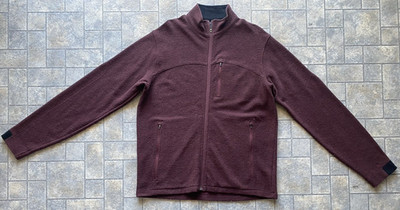 Ibex Men s XL Red Merino Wool Zip Jacket Made In USA