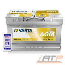 VARTA AUTOBATTERIE 12V 80Ah STARTER 800A STARTER A6 + 10g BATTERIE-POL-FETT