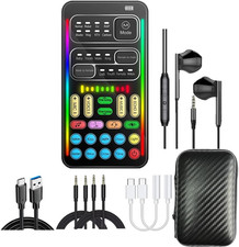 Voice Changer Sound Card Kit with Mic Headset Adapter for Gaming Streaming