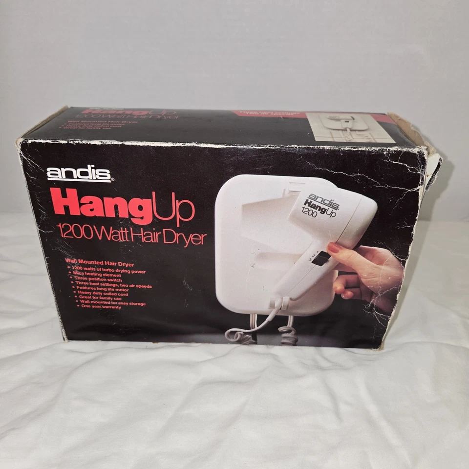 Vtg Andis Quiet Turbo Ionic Hair Dryer 1200 Watts Wall Mount Hang Up Hair Dryer  - Image 3 of 4