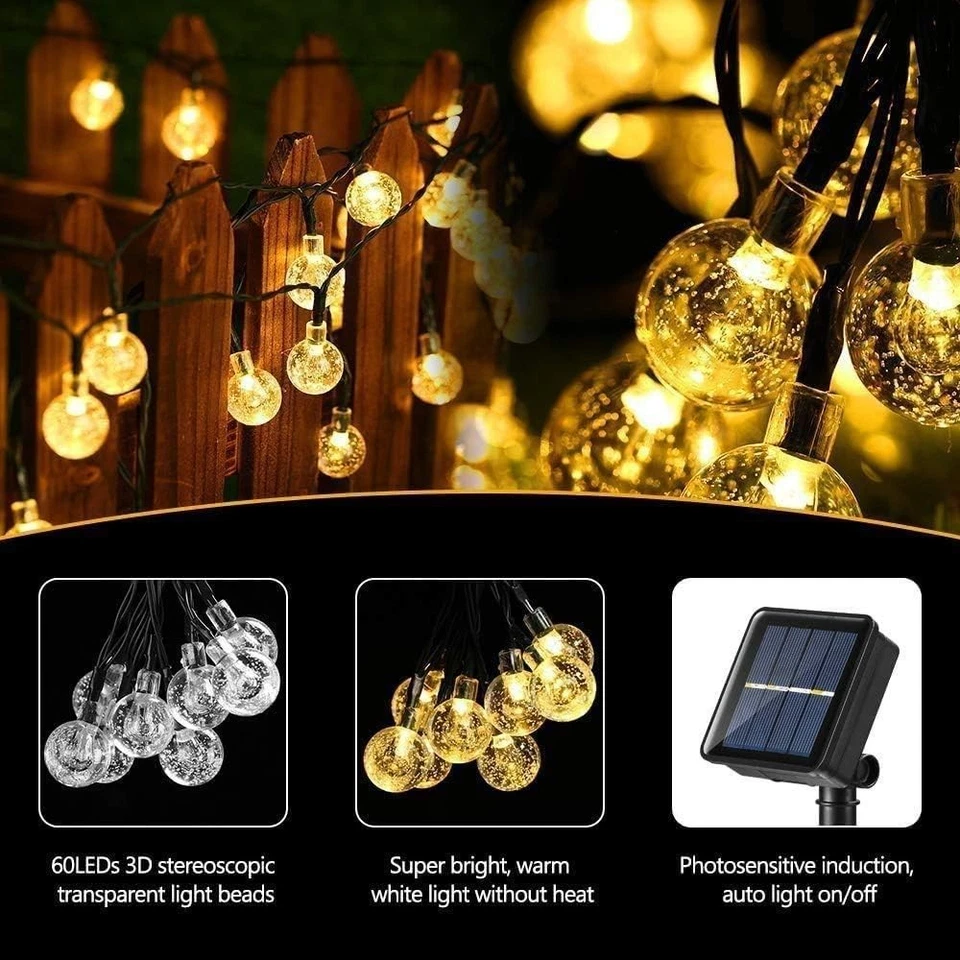 71ft Outdoor Solar String Lights for Patio Waterproof Connectable 120 LED Light - Image 2 of 4