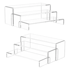 Acrylic Display Riser, 6 Pcs 12" Large Acrylic Risers, 2 Set Clear Rectangula...