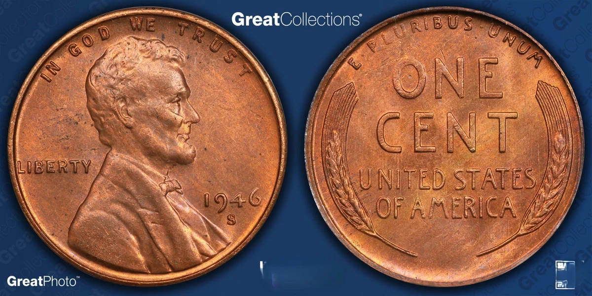 Lincoln Wheat Penny San Francisco 1946 Year US Coin Errors for