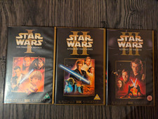 Star Wars Episodes I-III VHS PAL Bundle Phantom Menace/Clones/Sith U PG 12