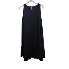 Banana Republic Women's Black Sleeveless Ruffle Hem Mini Dress Size 12