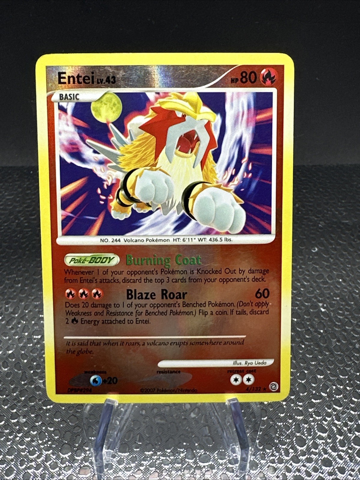 Pokémon TCG Entei Secret Wonders 4/132 Reverse Holo Rare LP