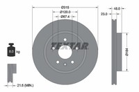 2X Textar 92187303 Bremsscheibe FüR Opel Vauxhall Saab Cadillac Chevrolet
